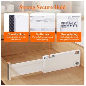 6 Adjustable White Drawer Divider